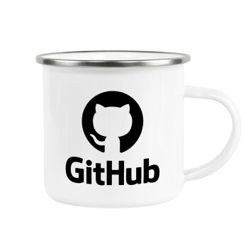 GitHub, Metallic enamel cup white 360ml