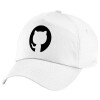 Children's Baseball Cap, 100% Cotton Twill, White (COTTON, CHILDREN'S, UNISEX, ONE SIZE)