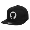 Children's Flat Snapback Hat, Black (100% COTTON, CHILD, UNISEX, ONE SIZE)