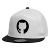 Child's Flat Snapback Hat, White (100% COTTON, CHILDREN'S, UNISEX, ONE SIZE)