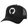 Structured Trucker Adult Hat, with Mesh, Black (100% COTTON, ADULT, UNISEX, ONE SIZE)