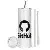 Eco friendly stainless steel tumbler 600ml, with metal straw & cleaning brush