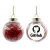 Transparent Christmas tree ball ornament with red filling 8cm