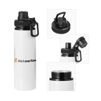 StackOverflow, Metal water bottle with safety cap, aluminum 850ml