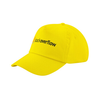 StackOverflow, Child's Baseball Cap, 100% Cotton Twill, Yellow (COTTON, CHILD, UNISEX, ONE SIZE)