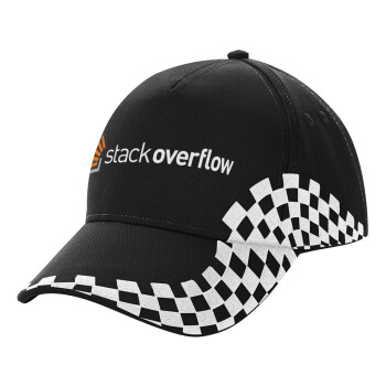 StackOverflow, Adult Ultimate BLACK RACING Cap, (100% COTTON DRILL, ADULT, UNISEX, ONE SIZE)