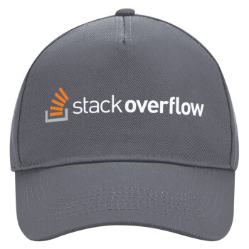 StackOverflow, Ultimate Adult Hat Grey, (100% COTTON DRILL, ADULT, UNISEX, ONE SIZE)