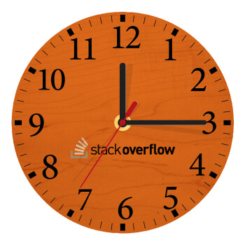 StackOverflow, Ρολόι τοίχου ξύλινο plywood (20cm)