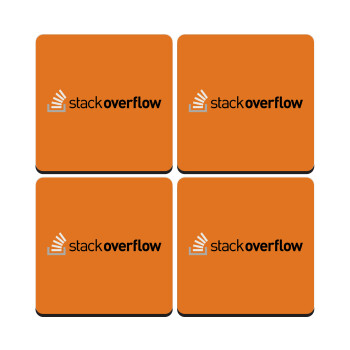 StackOverflow, ΣΕΤ 4 Σουβέρ ξύλινα τετράγωνα (9cm)