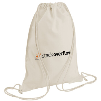 StackOverflow, Τσάντα πλάτης πουγκί GYMBAG natural (28x40cm)