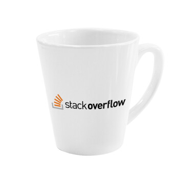 StackOverflow, Κούπα κωνική Latte Λευκή, κεραμική, 300ml