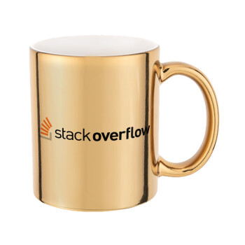 StackOverflow, Κούπα κεραμική, χρυσή καθρέπτης, 330ml