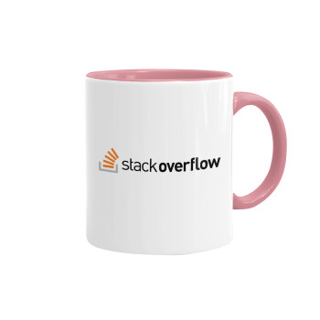 StackOverflow, Κούπα χρωματιστή ροζ, κεραμική, 330ml