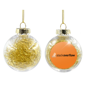 StackOverflow, Χριστουγεννιάτικη μπάλα δένδρου διάφανη με χρυσό γέμισμα 8cm