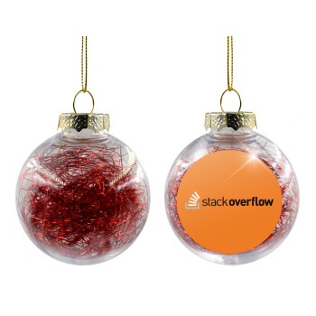 StackOverflow, Transparent Christmas tree ball ornament with red filling 8cm