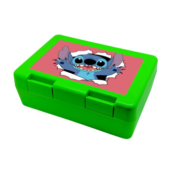 Stitch hello!!!, Children's cookie container GREEN 185x128x65mm (BPA free plastic)