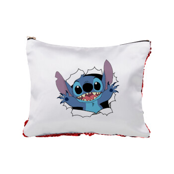 Stitch hello!!!, Τσαντάκι νεσεσέρ με πούλιες (Sequin) Κόκκινο