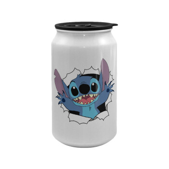 Stitch hello!!!, Κούπα ταξιδιού μεταλλική με καπάκι (tin-can) 500ml