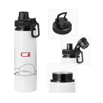 Baymax battery low, Metal water bottle with safety cap, aluminum 850ml