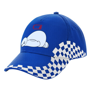 Baymax battery low, Adult Ultimate BLUE RACING Cap, (100% COTTON DRILL, ADULT, UNISEX, ONE SIZE)