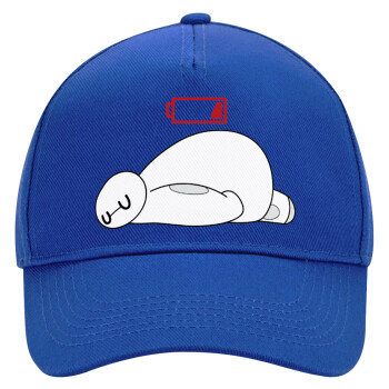 Baymax battery low, Ultimate Adult Hat BLUE, (100% COTTON DRILL, ADULT, UNISEX, ONE SIZE)