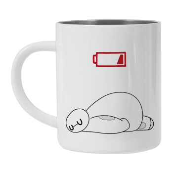 Baymax battery low, Mug Stainless steel double wall 300ml