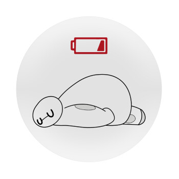 Baymax battery low, Mousepad Round 20cm