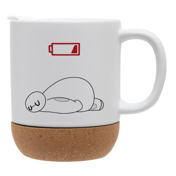 Baymax battery low, Ceramic coffee mug Cork (MAT), 330ml (1pcs)