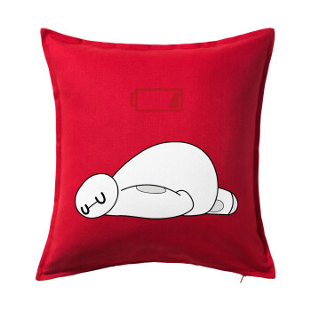 Baymax battery low, Sofa cushion RED 50x50cm includes filling