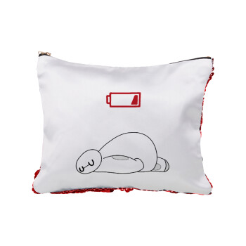 Baymax battery low, Red sequin cosmetic bag