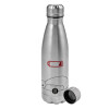 Metallic water bottle, stainless steel, 750ml