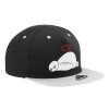 Adult Flat Snapback Hat Black/Grey, (100% COTTON TWILL, ADULT, UNISEX, ONE SIZE)