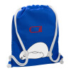 Backpack pouch GYMBAG Blue, with pocket (40x48cm) & thick cords