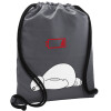 Backpack pouch GYMBAG GREY, with pocket (40x48cm) & thick cords