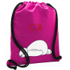 Backpack pouch GYMBAG Fuchsia, with pocket (40x48cm) & thick cords