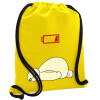 Backpack pouch GYMBAG Yellow, with pocket (40x48cm) & thick cords