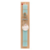 Easter Set, wooden keychain & aromatic flat Easter candle (30cm) (TURQUOISE)