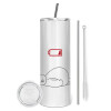 Tumbler stainless steel 600ml, with metal straw & cleaning brush