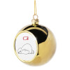 Golden Christmas tree ball ornament 8cm