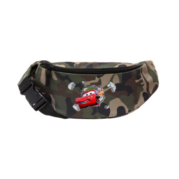 Brick McQueen, Unisex waist bag (banana) in Jungle camouflage color with 2 pockets