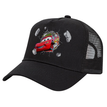 Brick McQueen, Trucker Hat with Mesh, Black, (COTTON, KIDS, UNISEX, ONE SIZE)