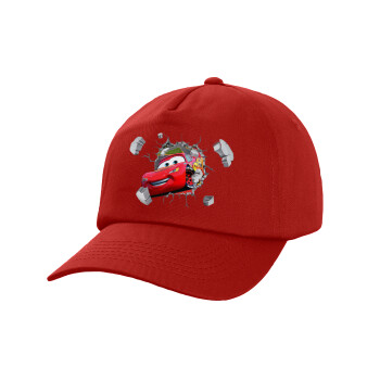 Brick McQueen, Καπέλο παιδικό Baseball, 100% Βαμβακερό Twill, Κόκκινο (ΒΑΜΒΑΚΕΡΟ, ΠΑΙΔΙΚΟ, UNISEX, ONE SIZE)