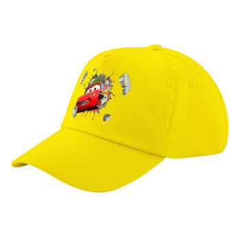 Brick McQueen, Child's Baseball Cap, 100% Cotton Twill, Yellow (COTTON, CHILD, UNISEX, ONE SIZE)