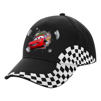 Brick McQueen, Adult Ultimate BLACK RACING Cap, (100% COTTON DRILL, ADULT, UNISEX, ONE SIZE)