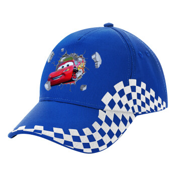 Brick McQueen, Adult Ultimate BLUE RACING Cap, (100% COTTON DRILL, ADULT, UNISEX, ONE SIZE)