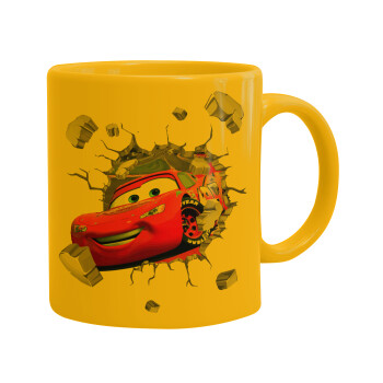 Brick McQueen, Ceramic coffee mug yellow, 330ml (1pcs)