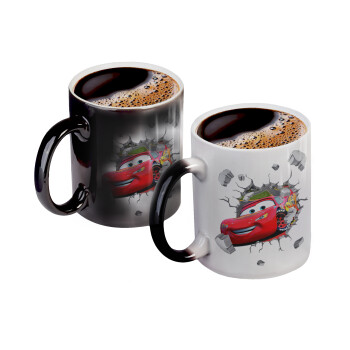 Brick McQueen, Color changing magic Mug, ceramic, 330ml when adding hot liquid inside, the black colour desappears (1 pcs)