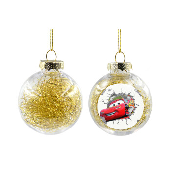 Brick McQueen, Transparent Christmas tree ball ornament with gold filling 8cm