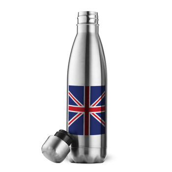 UK Flag, Inox (Stainless steel) double-walled metal mug, 500ml