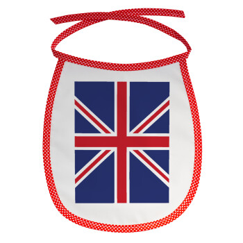 UK Flag, Σαλιάρα μωρού αλέκιαστη με κορδόνι Κόκκινη